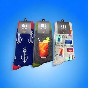 3 pack of fun socks. One size fits all